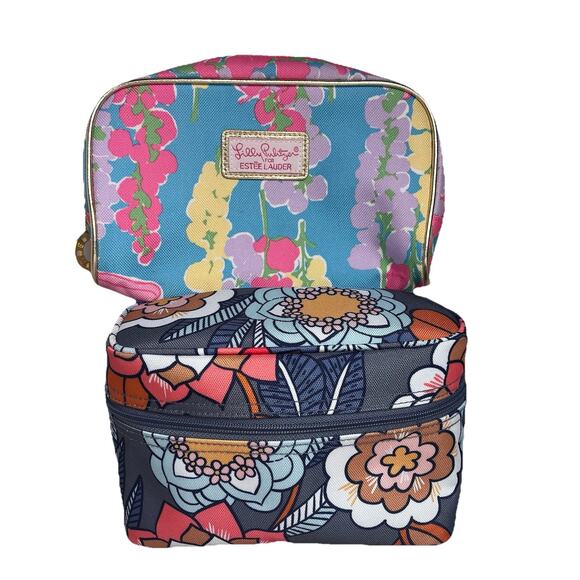 Vera Bradley Lilly Pulitzer Cosmetic Makeup Bag Lot Tropical Evening Floral NWOT - Picture 1 of 16